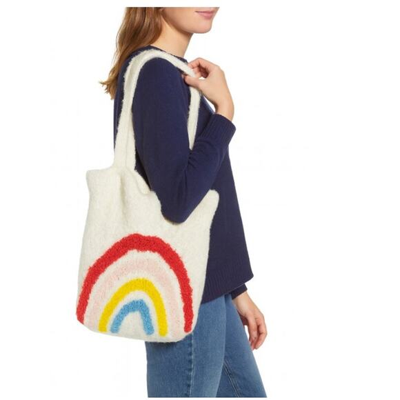 Free People Fun Rainbow Wool Blend Sweater Bag Tote - Picture 1 of 6